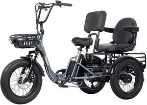 Tricycle électrique pliable pour adultes, disponible en stock, 2 places, 22 MPH, 100 miles d'autonomie, pneus larges, batterie au lithium, 7 vitesses, 1200 Wh - Product Image 2