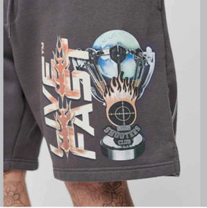 2024 nueva moda de verano Streetwear estilo Atlético Jogger impresión personalizada Logo pantalones cortos de hip hop para hombre - Product Image 6