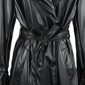 เสื้อเทรนช์โค้ทหนังสำหรับผู้หญิงหนังเทรนช์โค้ทหนังแท้สำหรับฤดูใบไม้ร่วงฤดูหนาว - Product Image 6