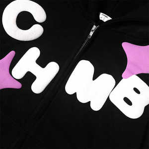 Sweat à capuche zippé imprimé bouffant 3D personnalisé cornes en molleton de coton brodé col à capuche en relief Offre Spéciale vêtements d'hiver numériques - Product Image 5