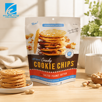 Emballage personnalisé pour biscuits, sachet refermable avec fermeture éclair, plastique laminé pour biscuits, résistant à l'humidité