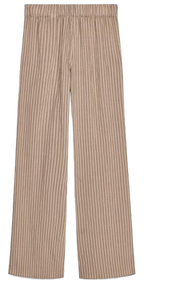 Vente en gros de pantalons en coton à rayures marron pour femmes pantalons de bureau dans des couleurs neutres disponibles à un prix abordable - Product Image 4