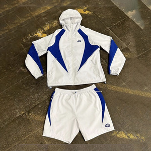 Conjunto Deportivo de Chaqueta Cortavientos de Nailon Estampado Personalizado de Alta Calidad para Hombre y Mujer, Reversible, al por Mayor - Product Image 2