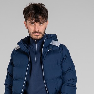 Chaqueta de invierno con patrón de diseño personalizado para hombre, chaqueta acolchada de lona Lisa OEM con cuello levantado y cremallera de otoño, logotipo frontal - Product Image 2