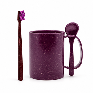 Vaso Ecológico de Fibra de Açaí de 300 ml con Cepillo de Dientes - Vaso Brasileño Sostenible y Reutilizable - Product Image 1