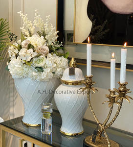 Galvanoplastie Pots de gingembre en métal doré Pièce maîtresse de mariage Vase décoratif Pièce maîtresse de fête Pot en aluminium Vases à fleurs de table - Product Image 5