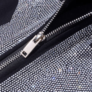 Sweat-shirt à capuche en strass unisexe, streetwear décontracté, coupe régulière, tendance, chaud et confortable, manches longues, automne, 100% coton - Product Image 5