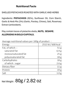 Pistacchi Sgusciati Tostati Artigianali Francesi Finuts con Aroma di Aglio ed Erbe Speziate, 100% Naturali, 80g - Product Image 3
