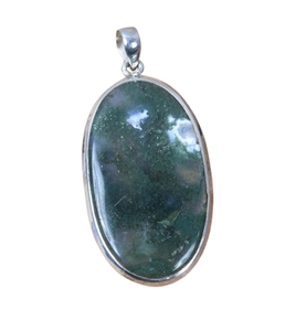 Forme ovale Mousse Agate Pendentif Bijoux 925 Sterling Silver Gemstone Pendentif Élégant Pendentif À La Main Bijoux Cadeau Pour Anniversaire - Product Image 1