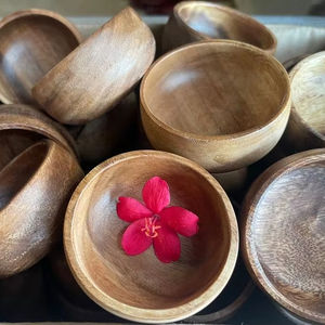 ชามอาหารทำจากไม้ธรรมชาติเป็นมิตรกับสิ่งแวดล้อมชามไม้ไผ่สำหรับเด็กสลัดจากงานฝีมือของมนุษย์โลก - Product Image 1