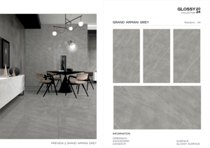 Azulejo de suelo de porcelana duradero de 600x1200mm, aspecto de mármol de cuerpo completo, acabado brillante, estilo de diseño moderno para paredes interiores de 5mm - Product Image 1