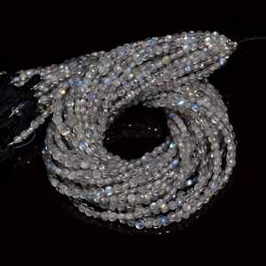 Perles de pierres précieuses en forme de pièce de monnaie à facettes en pierre de labradorite naturelle pour la fabrication de bijoux - Product Image 5