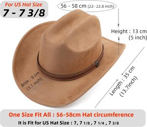 Sombrero de Vaquero Occidental Camel, Unisex, Casual, Ajustable, Ala Corta y Ancha, para Playa, GK Leather Industries - Product Image 2