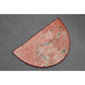 Tapis Vintage en Laine Turque 2.5 x 1.5ft Rouge Vert Patchwork Design Latex Backing-Style Classique Rectangle Couloir Grandes Chambres - Product Image 4