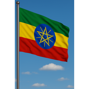 Custom Ethiopia <b>Flag</b> 3x5ft Digital Printing Aluminum <b>Pole</b> Satin/Polyester/Silk Material - Product Image 3