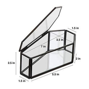 Dernière qualité supérieure meilleur prix de gros boîte en verre en forme de cercueil boîte de rangement luxueuse boîte polyvalente verre fini noir - Product Image 6