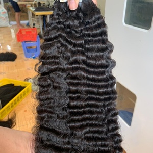 Extensiones de cabello humano de color natural con mechones rizados birmanos de pelo vietnamita virgen de buena textura - Product Image 5