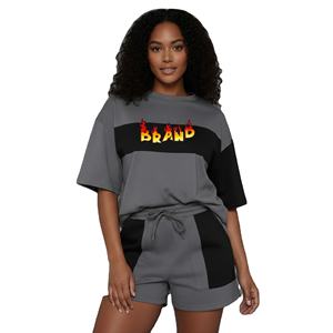 Nuevo Conjunto de 2 Piezas de Camiseta y Pantalones Cortos por Encima de la Rodilla 100% Algodón 2026 para Mujer, con Logotipo Personalizado Impreso en DTF, Ropa Casual de Verano - Product Image 1