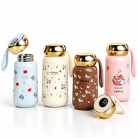 Gourde isotherme en acier inoxydable de 10 oz avec affichage de la température, maintien au chaud de 6 à 12 heures, mini-bouteille thermos pour filles