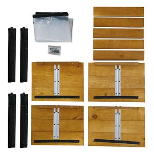 Jardinière carrée en bois résistante aux intempéries avec pieds en acier-Pot de fleurs d'extérieur durable - Product Image 6