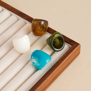 New Arrival 2026 <b>Dome</b> Shape Transparent Acrylic Resin <b>Rings</b> Exaggerated Knuckle Finger <b>Rings</b> - Product Image 5