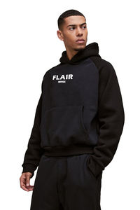 Pull à capuche surdimensionné pour hommes de qualité supérieure grande taille conception d'épaule tombante poids lourd imprimé bouffant imperméable brodé - Product Image 3