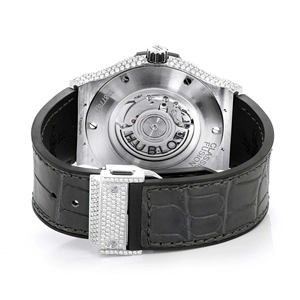 Montre en quartz personnalisée avec un cadran en verre serti de moissanite pour hommes - Product Image 5