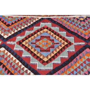 3x9.8 ft Turkish Rug, <b>Red</b> Floral Vintage <b>Wool</b> Rug - Product Image 4