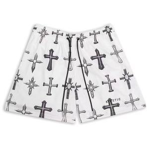 โลโก้การปรับแต่งกางเกงขาสั้นอเมริกันบาสเกตบอลกีฬาตาข่ายคู่ระบายอากาศหลวมการฝึกอบรมออกกําลังกายวิ่งความเร็วกางเกงขาสั้นแห้ง - Product Image 6