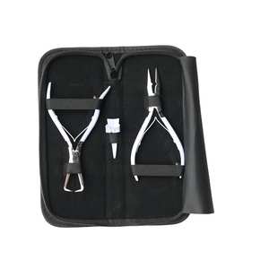 Salon <b>Hair</b> Extension <b>Tools</b> Kit with Microbead <b>Removing</b> Bendable Teeth Crimper Plier, and Sectioning Finger Parting <b>Tool</b> - Product Image 1