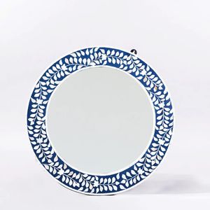 Espejo de pared redondo con Incrustaciones de nácar floral moderno para uso decorativo doméstico en baño, dormitorio y sala de estar - Product Image 5
