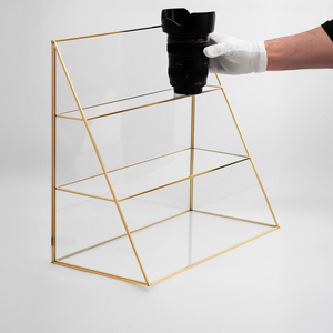 Clear Glass Metal Frame Custom Finished Handmade Storage <b>Cabinet</b> <b>Display</b> Pen Holder Showcase Jewelry Organized Accessories Deco - Product Image 6