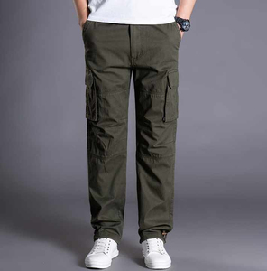 Pantalon cargo pour homme, coton de haute qualité, sergé, tactique, décontracté, pantalon long, taille élastique, pantalon cargo droit pour homme - Product Image 2