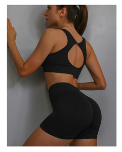 Wholesale Custom logo 2pcs Yoga Sets Womens Outfits Sports <b>Bra</b> Quick Drying Shorts Set Female - Product Image 6