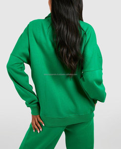 OEM ODM logotipo personalizado camisa de peso pesado liso en blanco Vintage mujeres pulóver cuello redondo personalizado algodón transpirable sudadera bordado - Product Image 2