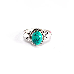 <b>Turquoise</b> Adjustable <b>Ring</b> 4.1 Gram Princess Cut Diamond Rose & Gold Plated Fashionable & Trendy Bezel Setting Gift - Product Image 1