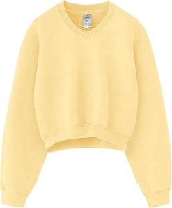 Custom Logo women's Vintage Wash 420g Heavyweight Cotton Sweatshirt O-Neck <b>Acid</b> Wash High Quality Puff Print new designs - Product Image 5