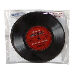 Juego de 6 Posavasos con Diseño de Disco de Vinilo para Uso Promocional - Product Image 2