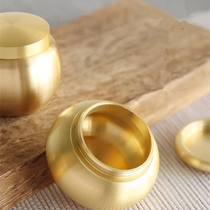 หม้อใส่ผงทำจากทองเหลืองสำหรับตกแต่งโต๊ะสำหรับห้องครัวอุปกรณ์เสริมสำหรับเก็บขนมผลไม้แห้ง - Product Image 1