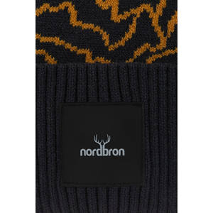 Gorro de punto básico negro para mujer con doble pliegue y Rhine Soft Colorful Patterned Winter Logo Sudadera con capucha y sudadera - Product Image 1