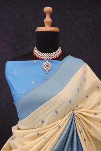 Sari en soie de coton et soie de créateur indien le plus à la mode, vêtements de fête et de mariée exclusifs, dernier style indien traditionnel - Product Image 3