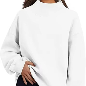 Moda mujer sudadera Casual Streetwear estilo pulóver con diseño de cuello con abertura lateral - Product Image 1