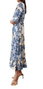 Vestido azul y blanco con nudo de corbata de primera calidad para discotecas y fiestas disponible a un precio asequible desde la India - Product Image 3