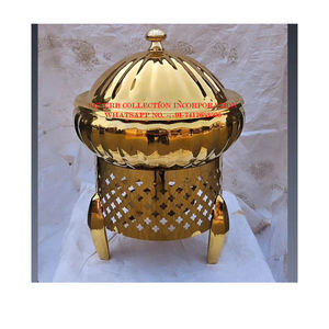 ที่อุ่นอาหารจานร้อนทำจากทองเหลืองสไตล์โบราณบุฟเฟต์สีทองพร้อมขาตั้งสำหรับจัดเลี้ยงในโรงแรมและร้านอาหาร - Product Image 6