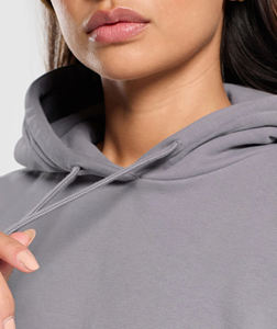 Sweat à capuche épais et confortable en coton 100% pour femmes, grande taille, impression graphique personnalisée, logo, couleur unie - Product Image 5
