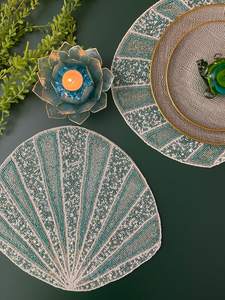 Beaded <b>Placemat</b> Handmade <b>Round</b> Charger for Luxury Dining & Holiday Decor Unique Piece Handmade Beaded, <b>Placemat</b>, Housewarming - Product Image 6