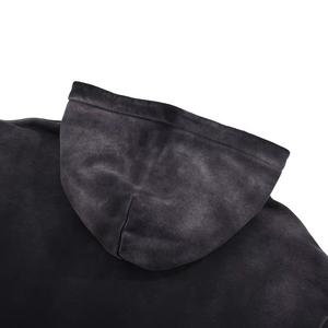 500 GSM 100% algodón de talla grande suéter de peso pesado sudaderas con capucha para hombres personalizado Sun Faded Washed Hoodie cómodo en blanco transpirable - Product Image 2