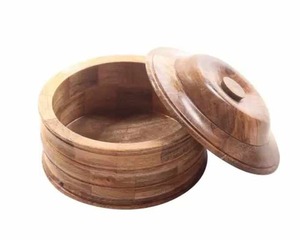 Juego de Vajilla Moderna Pintada a Mano con Tapa y Plato para Hot Pot de Madera Natural para Uso en el Hogar, Hotel o Restaurante, Tamaño y Logotipo Personalizables - Product Image 5