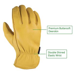 Gants de jardinage pour hommes en cuir de vache fendu avec fonctions antidérapantes et antidérapantes pour les travaux de soudage mécanique - Product Image 3