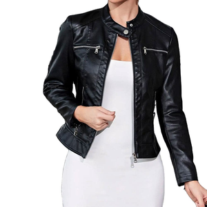 Fashion PU <b>Jackets</b> <b>Womens</b> <b>Jackets</b> Slim Fit <b>Leather</b> Look Coats Stylish Autumn Winter Outerwear Comfortable Warm Design - Product Image 1